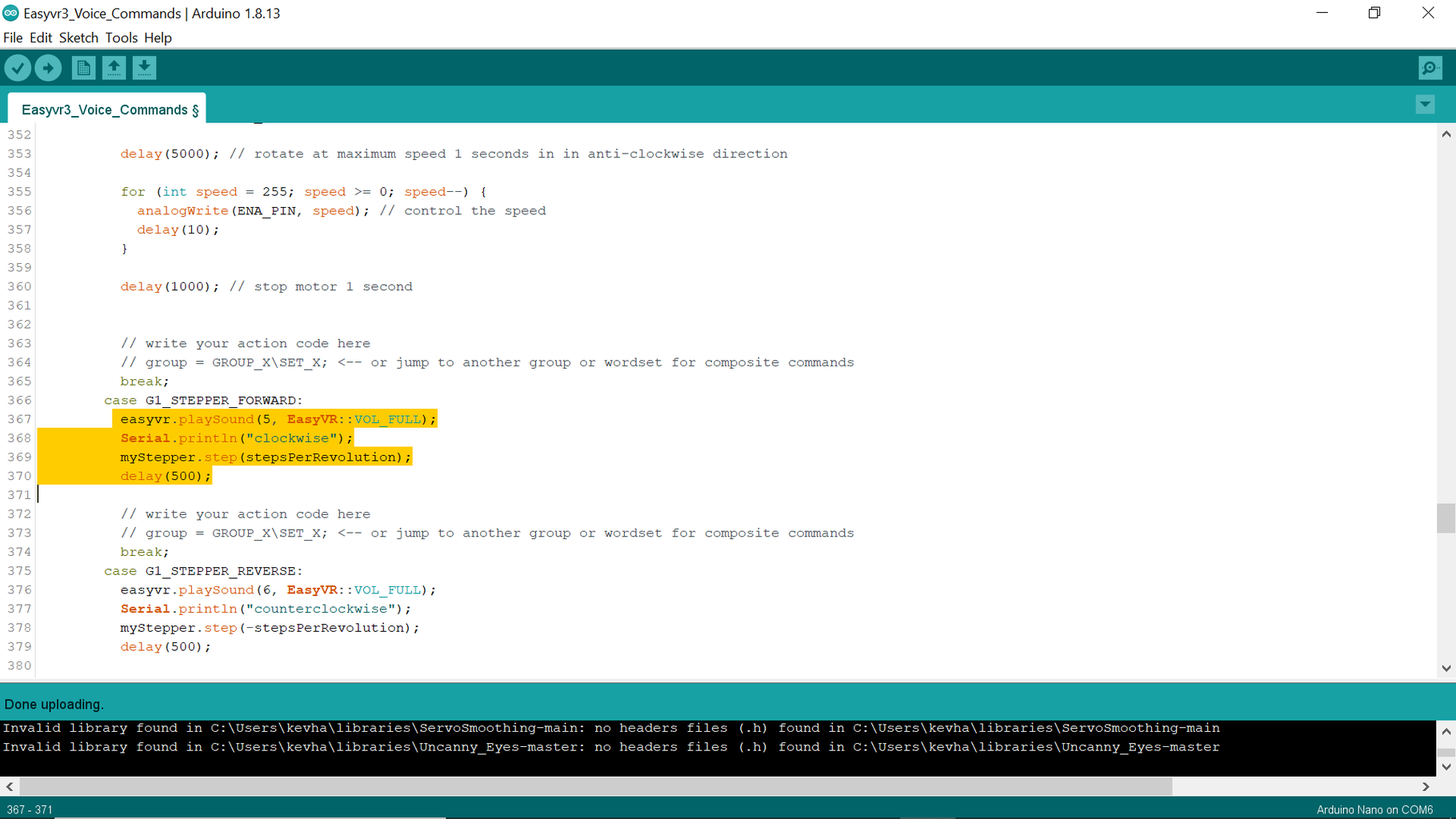 Arduino Nano Voice Controlled Multi Tasking Coding Tutorial : 8 Steps ...
