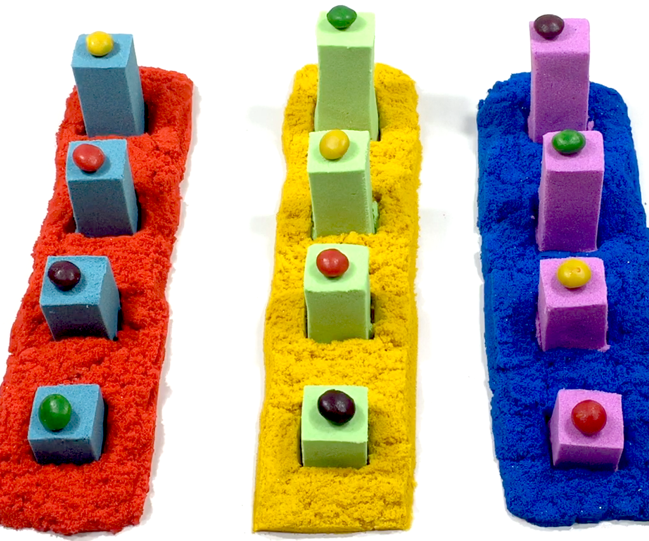 How to Make Kinetic Sand Rainbow Stairs | Learn Colors for Kids