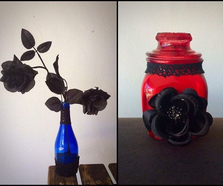 Diy Gothified Jar and Vase Embellishments