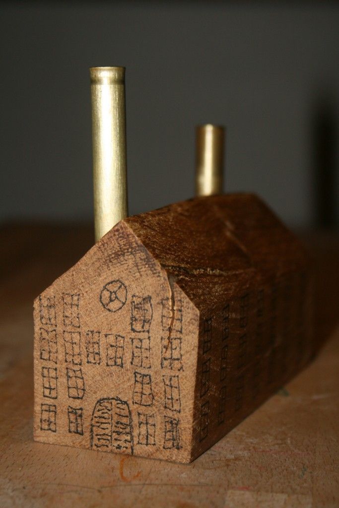 Oak and Copper Candelabra