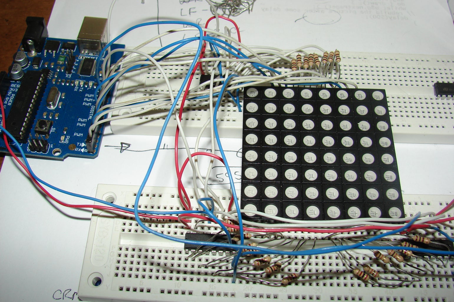 Arduino Powered Three Color 8x8 Led Array