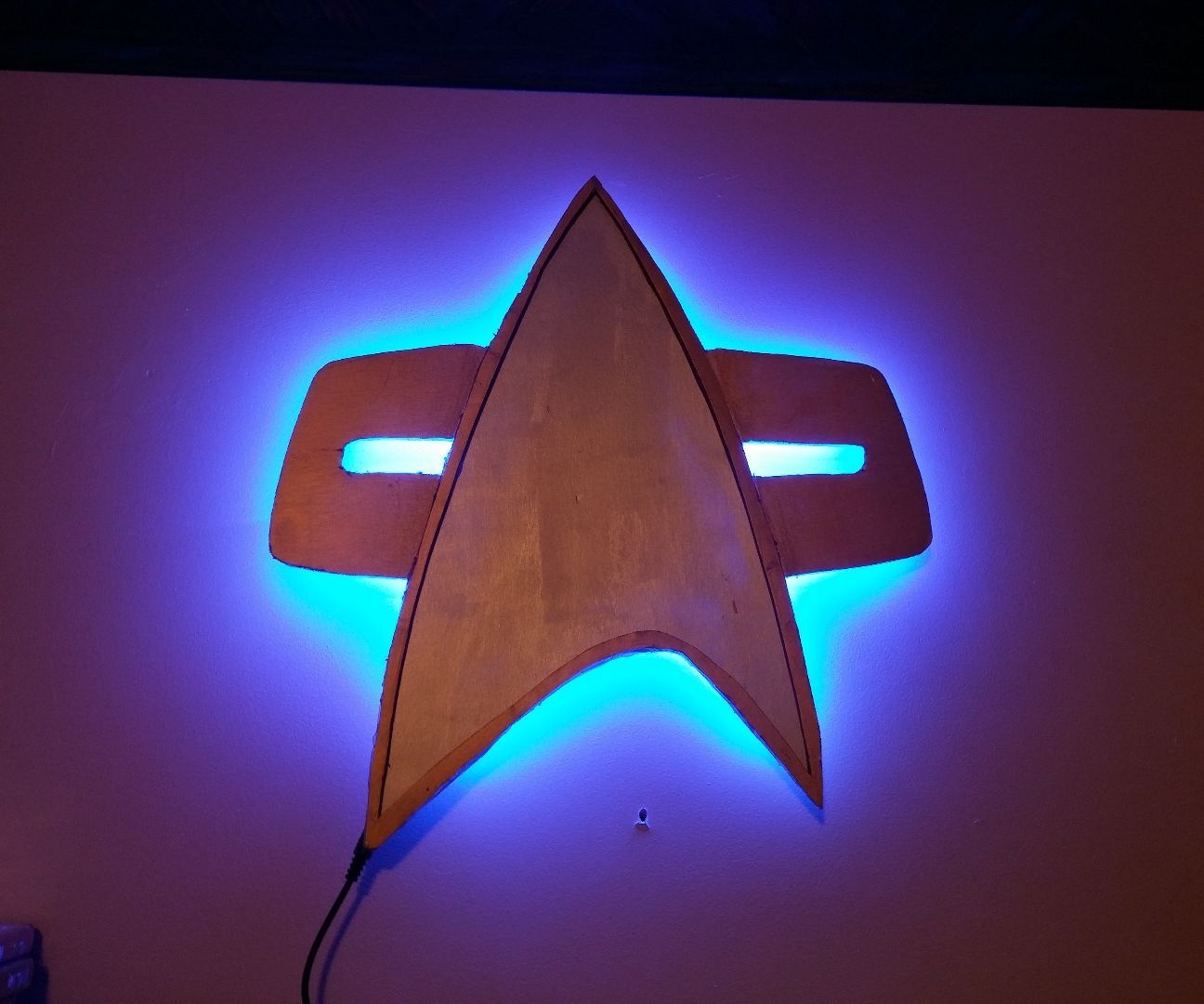 Backlit Star Trek Combadge Wall Decoration