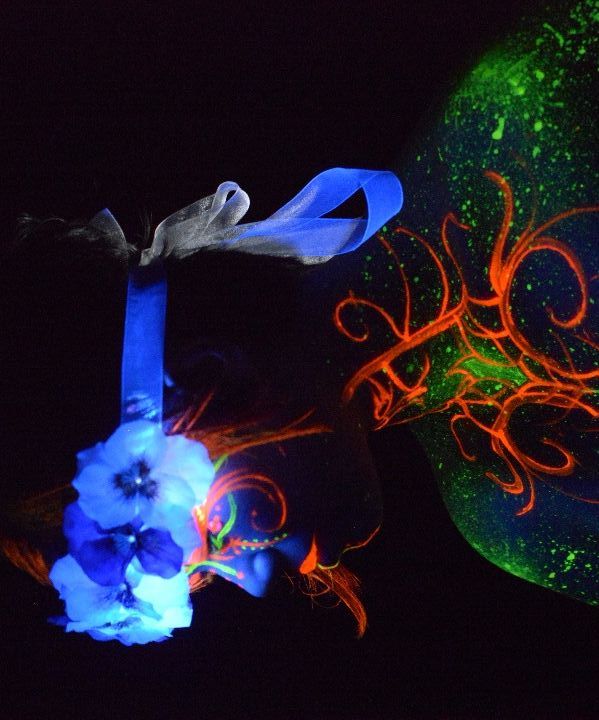 Black Light UV LED Flower Crown