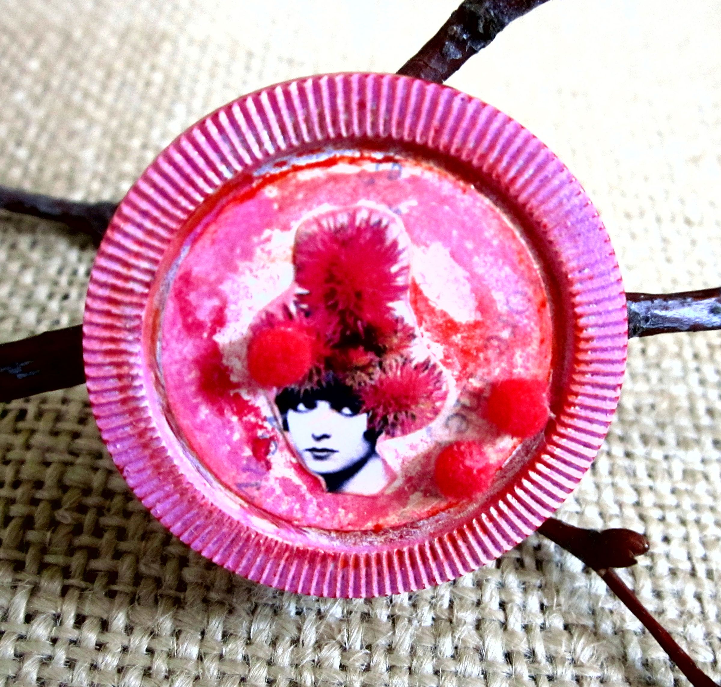Pink Carnation Pixie Brooch