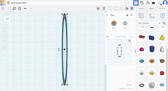 Trying Out the Final Earring Shape on Tinker Cad
