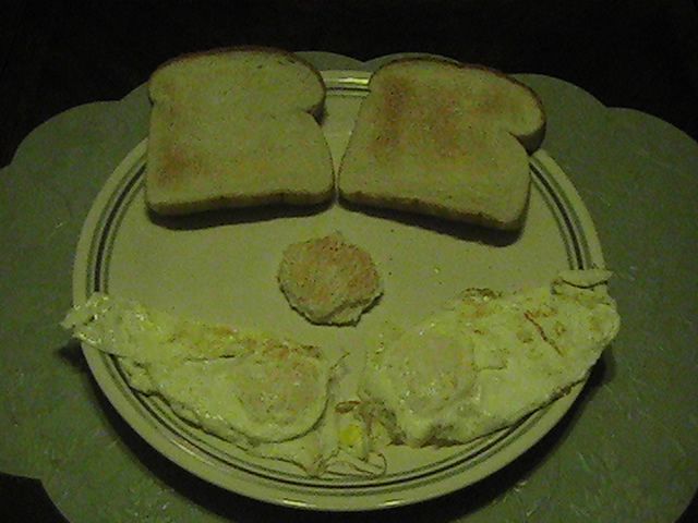 How to Make Fried Eggs, and Get Rid of the Heel of Bread.