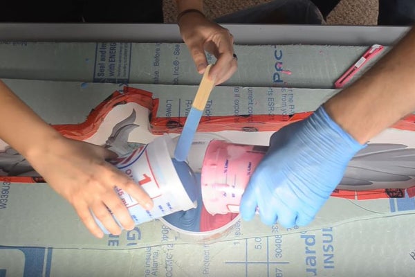 Picture of Mix and Pour the Silicone Mold Over the Model