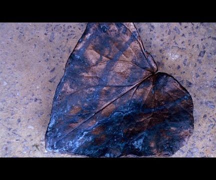 Concrete Leaf Painting - Aged Bronze Green Patina Style 