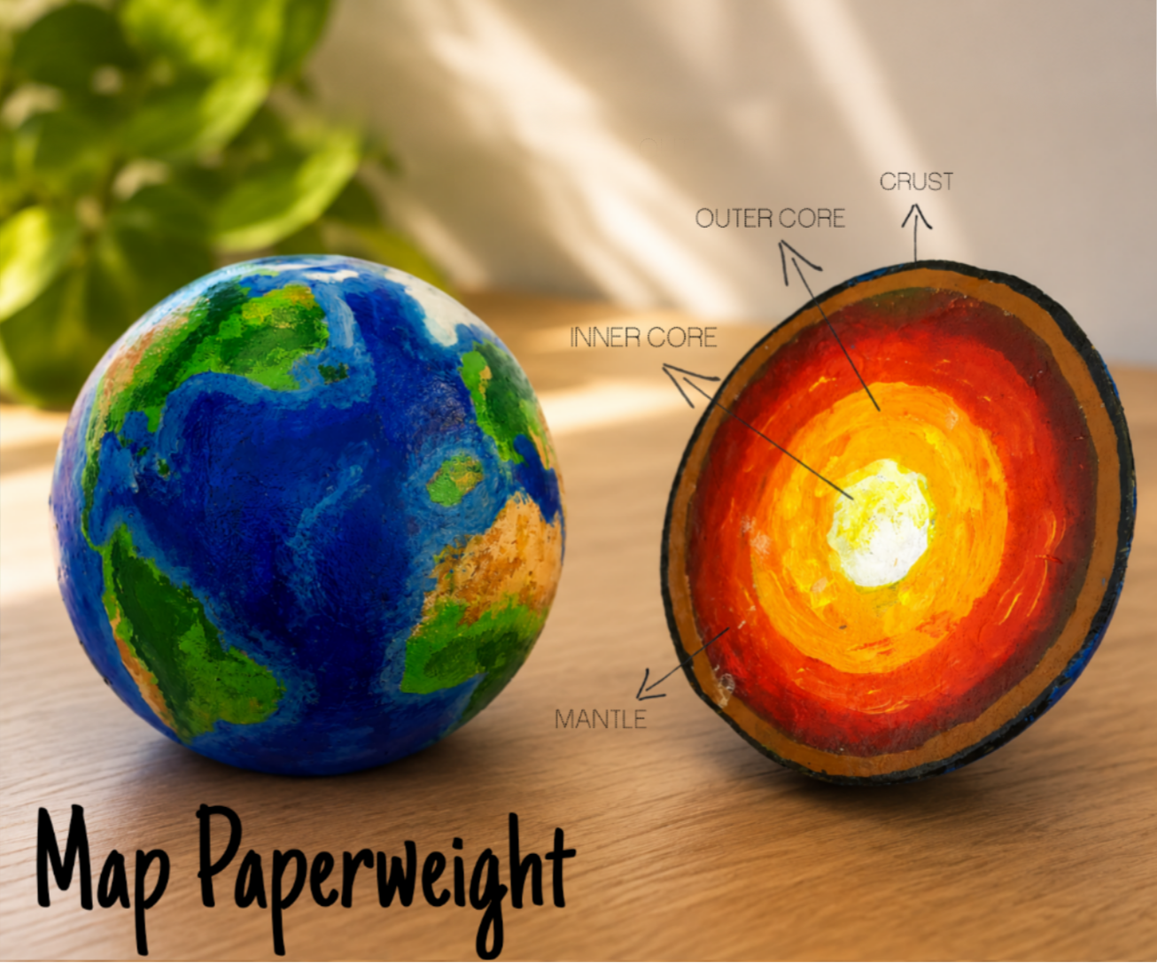 Earth Inside-Out: a Map Paperweight