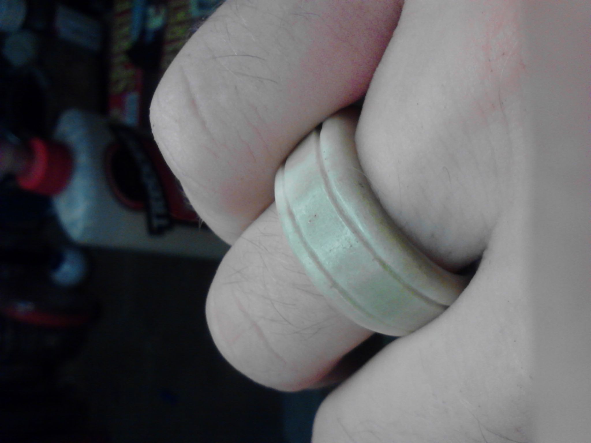 Faux ivory ring carved from bone