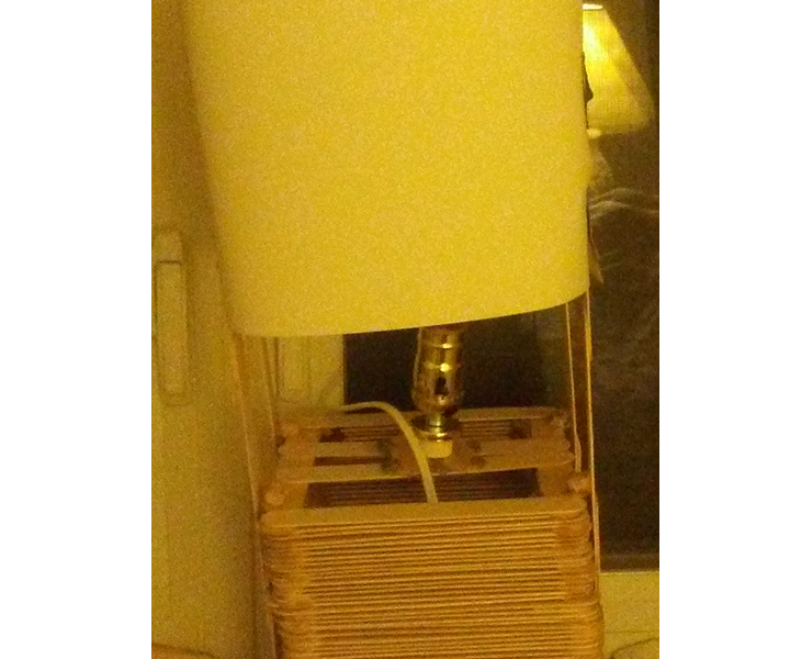 Lamp Made of Wood Paint Stirrers