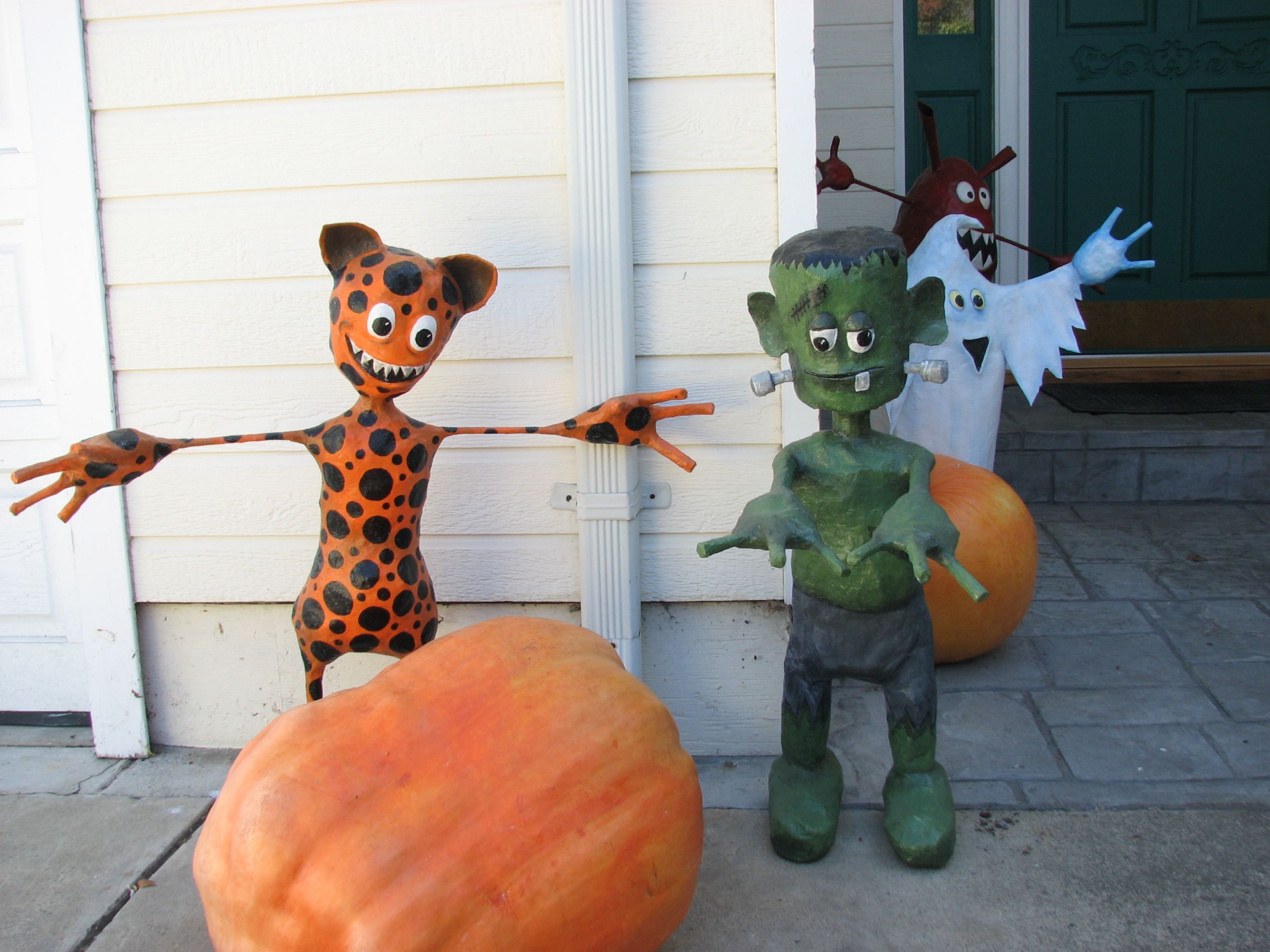 Creepy Paper Mache' Creatures With Homegrown Pumpkins
