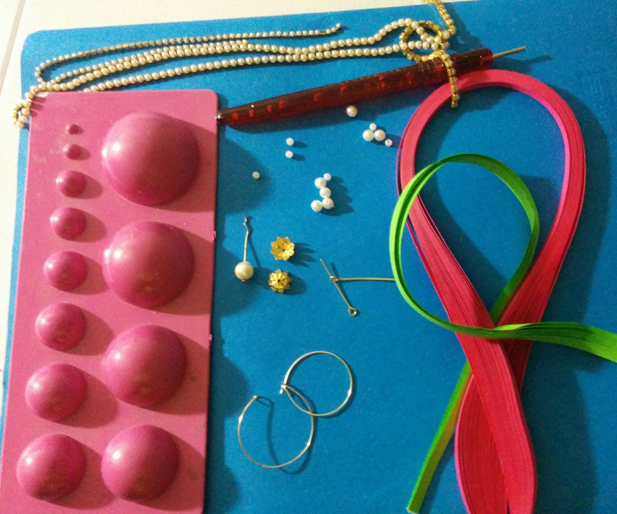 Paper Quilling Ethnic Indian Jhumkas