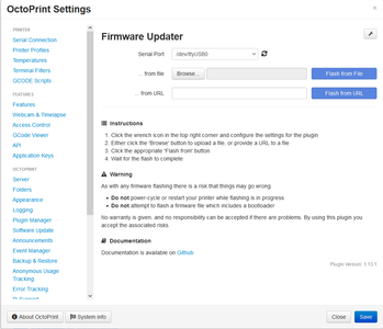 Uploading You Firmware - OctoPrint