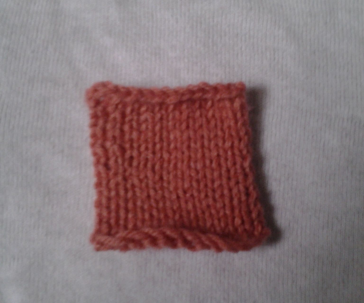Second Beginner Knit Project: Stockinette/Purl Stitch Square