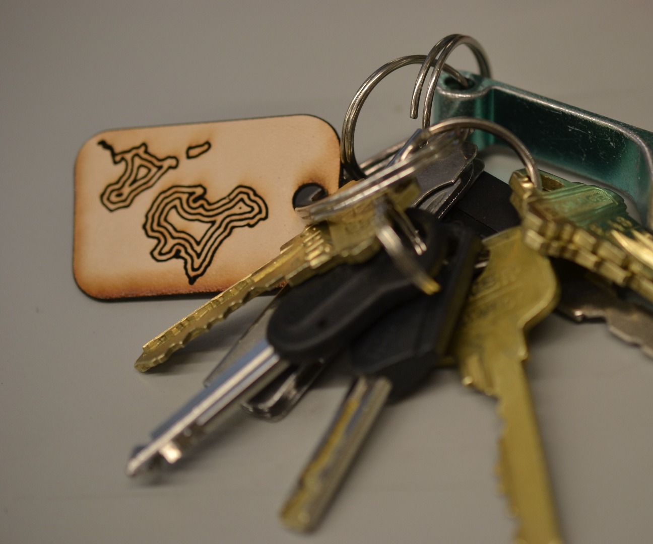 Laser Cut Leather Keychain