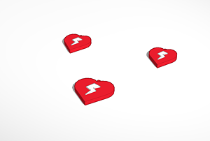 Lightning bolt heart earrings and necklace charm