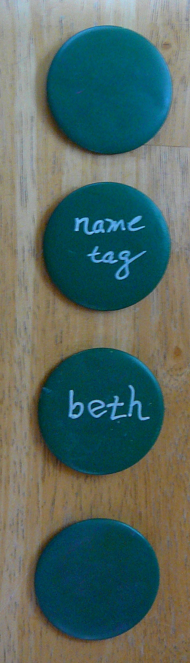 Hey-- Whatsyourname....   Chalkboard-paint Name Tags