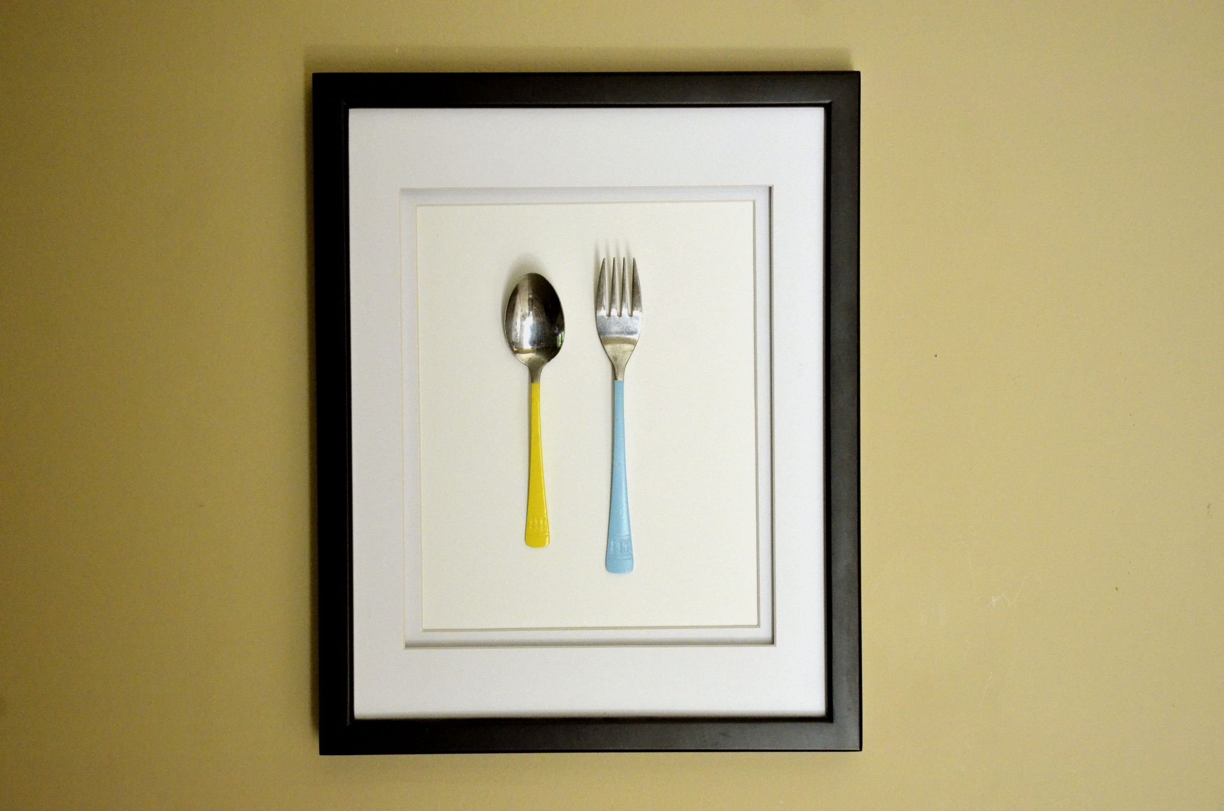 Colored Silverware Framed Kitchen Art Instructables