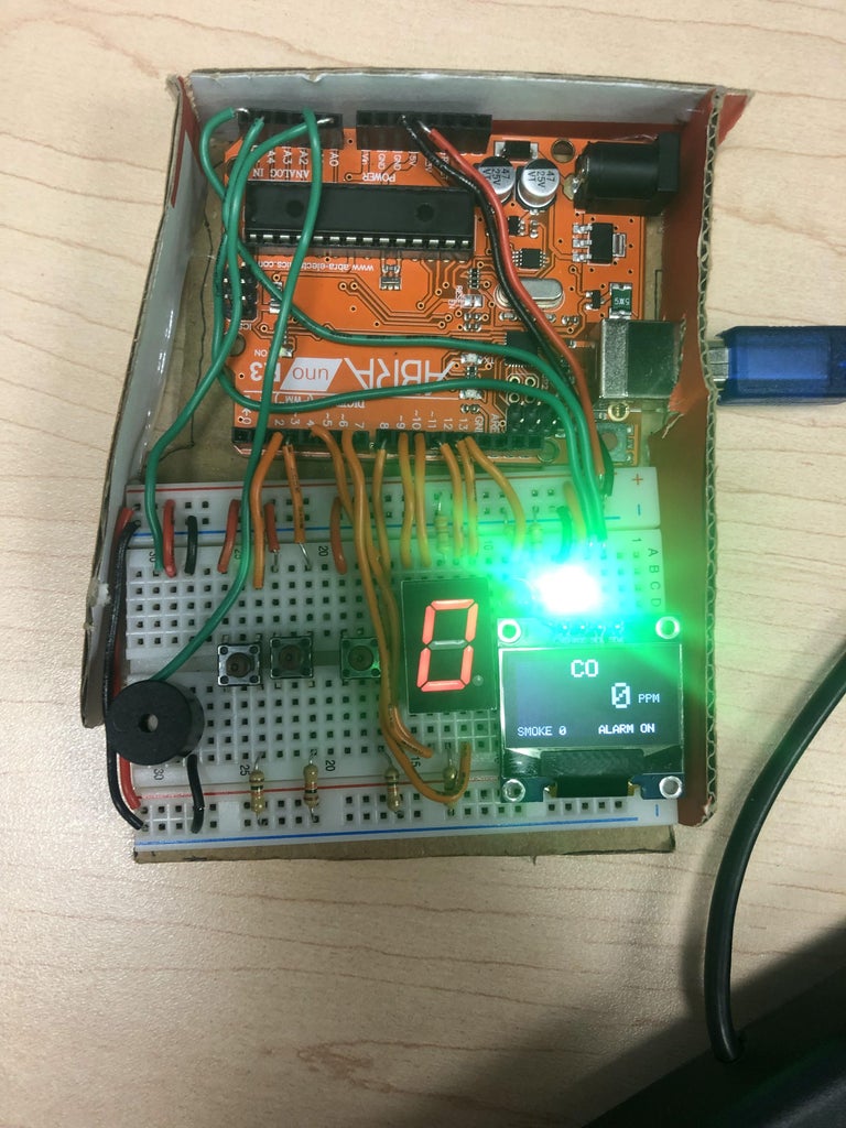Smoke and Carbon Monoxide Detector Using Arduino, the MQ2 Gas Sensor ...