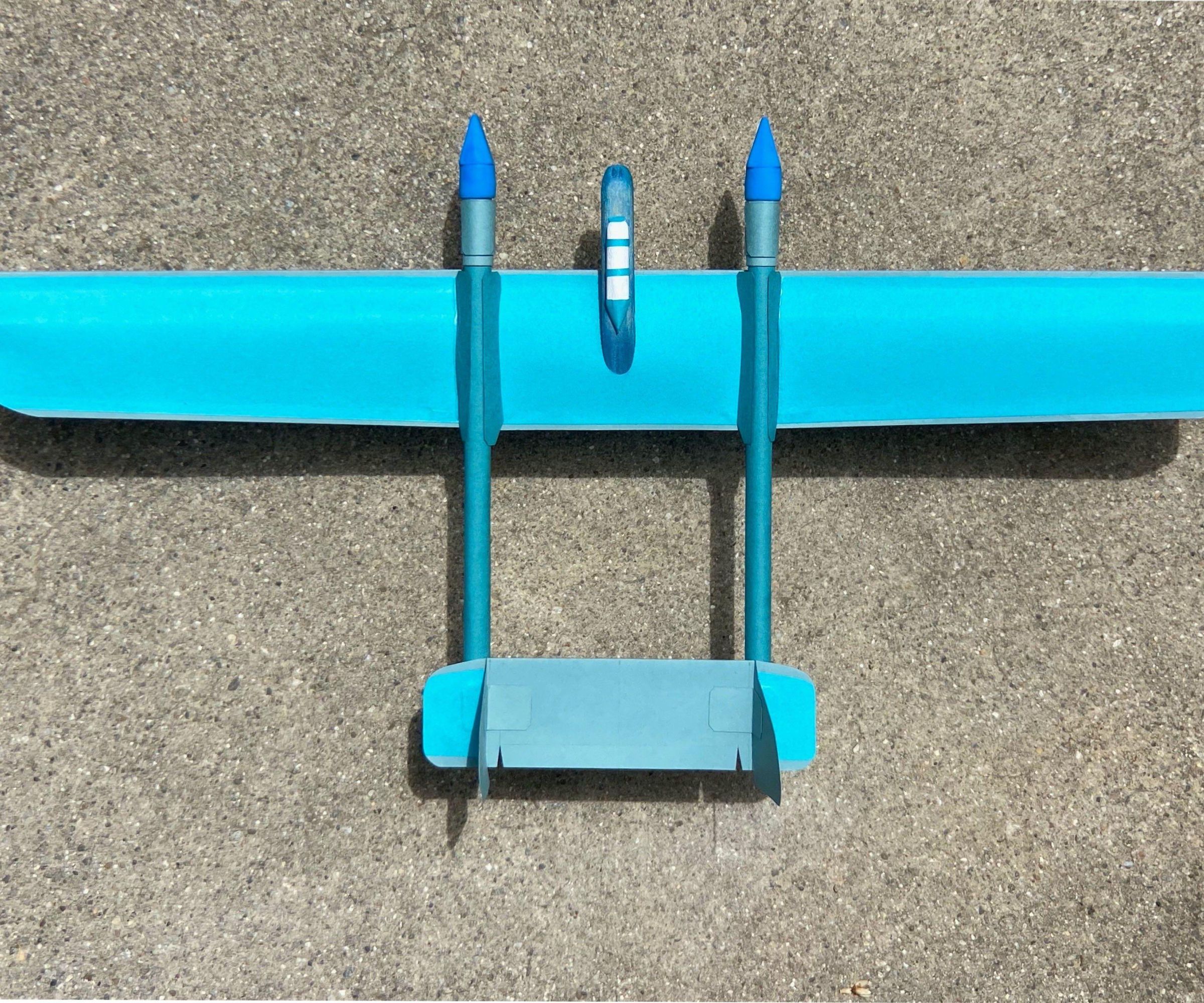 Card Stock Twin-Boom Airplane