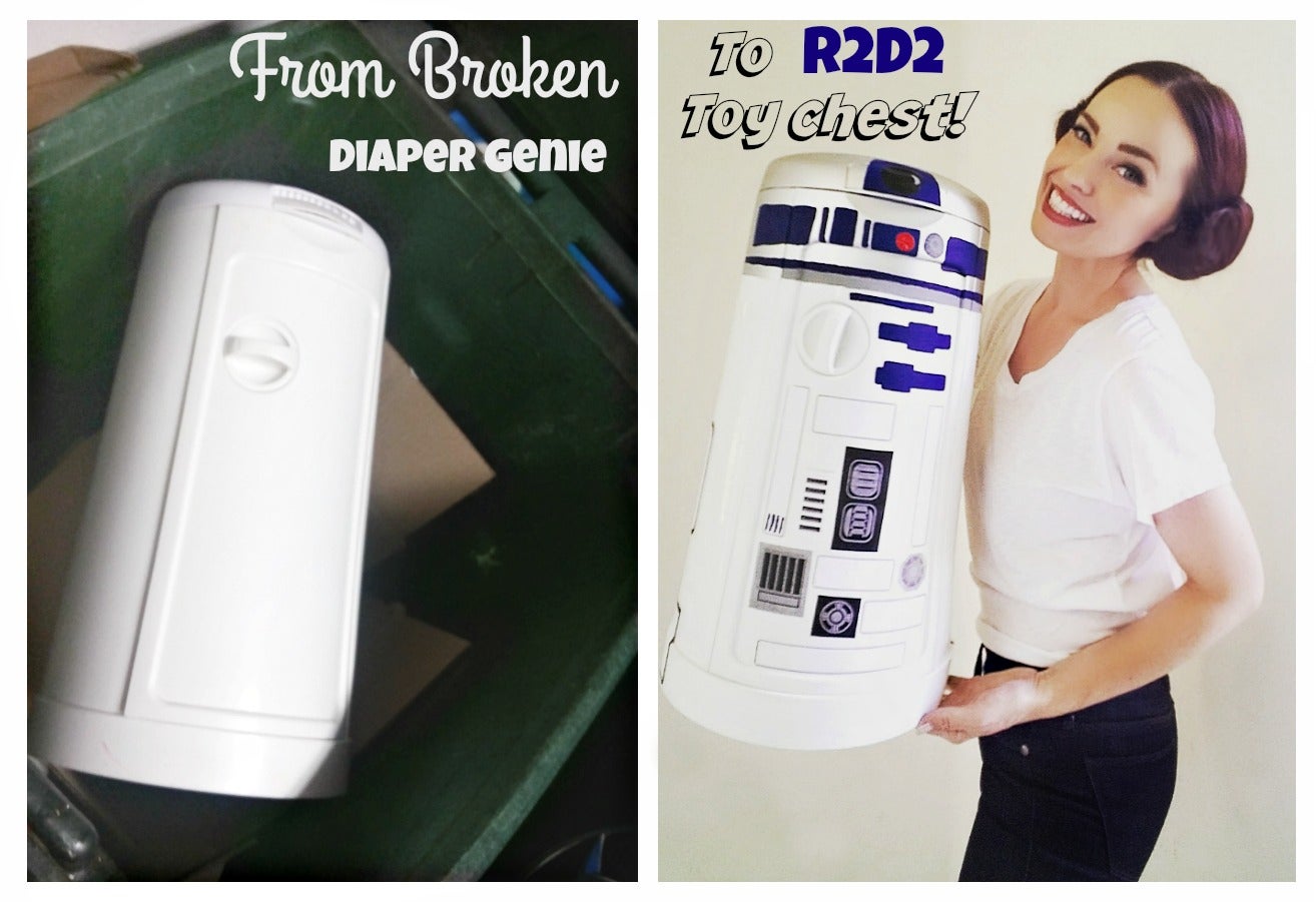 Broken Diaper Genie Turned R2D2 Toy Chest! 7 Steps (with Pictures