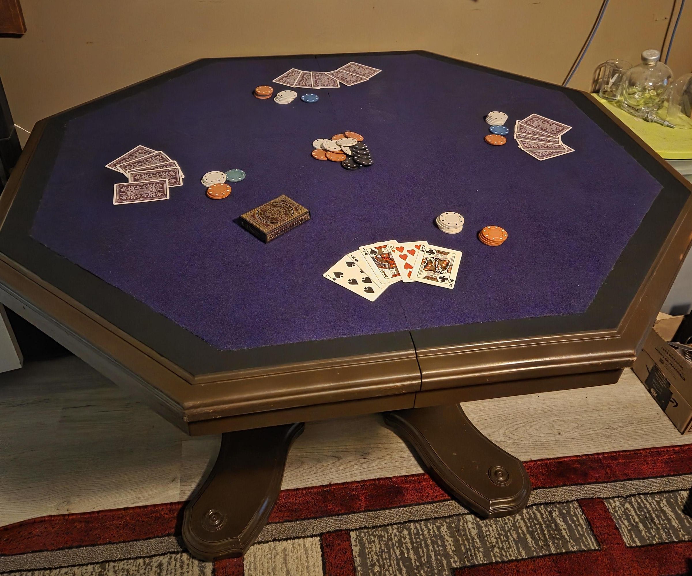 Purple Poker Table and Study Desk
