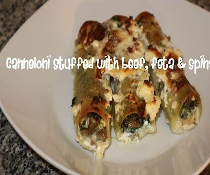 Canneloni Stuffed With Beef, Feta & Spinach Recipe