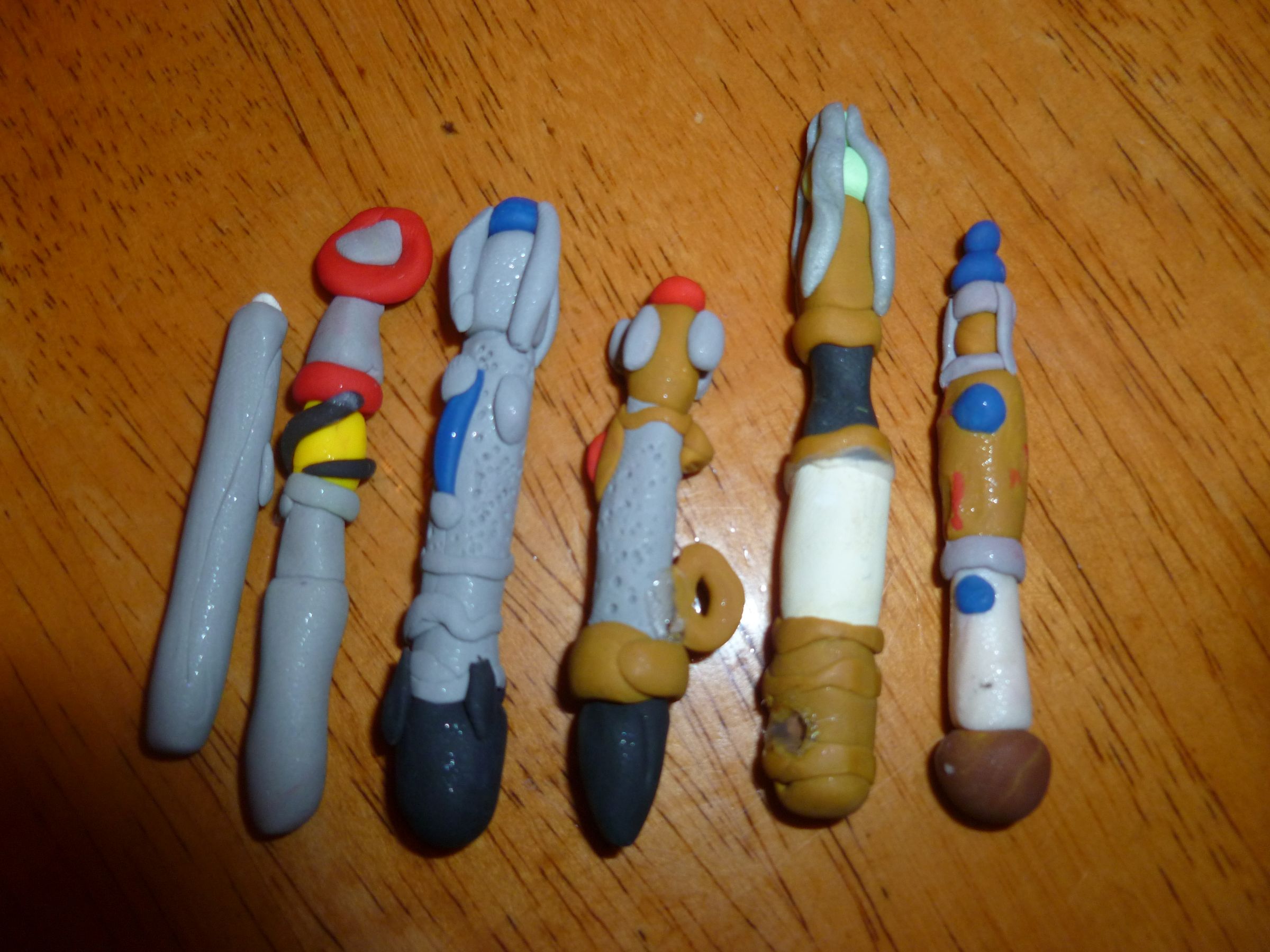 clay miniature sonic screwdrivers
