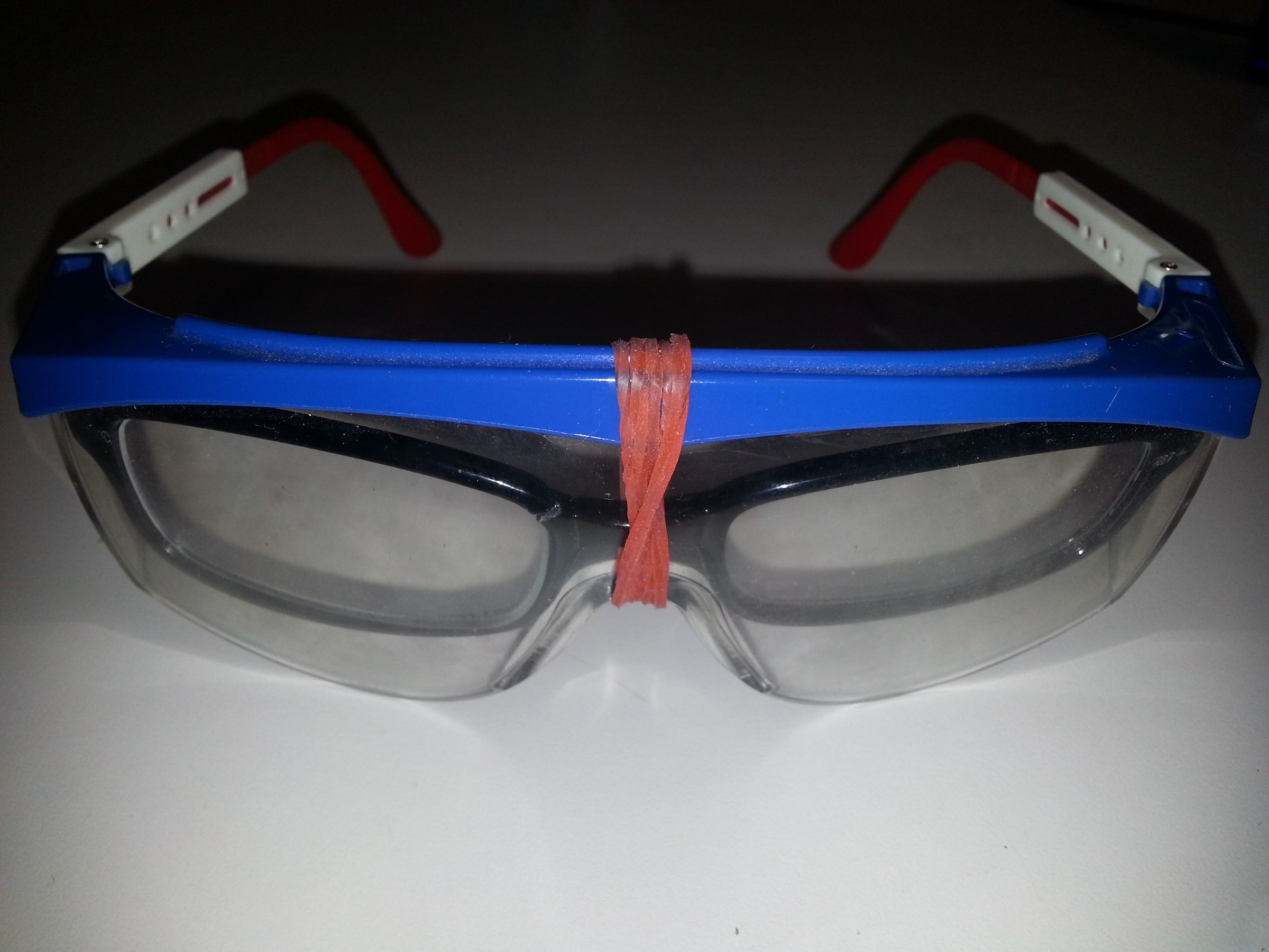 Smart Recycling: Reading Glass + Safety Glass = Durable Dual Purpose Eye Glass.  I Finished It Up at TechShop.