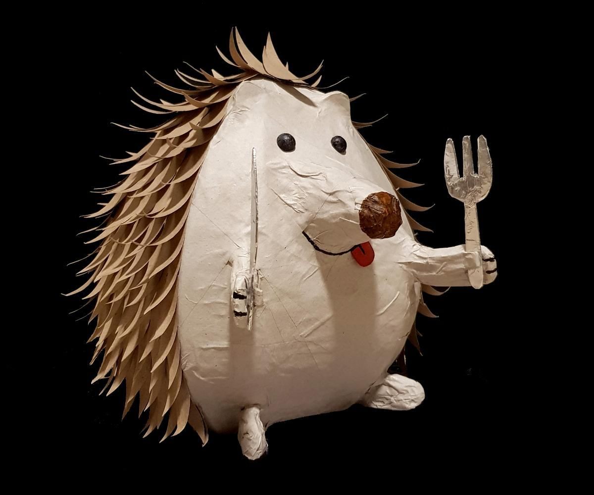 Papier-mâché Hungry Hedgehog