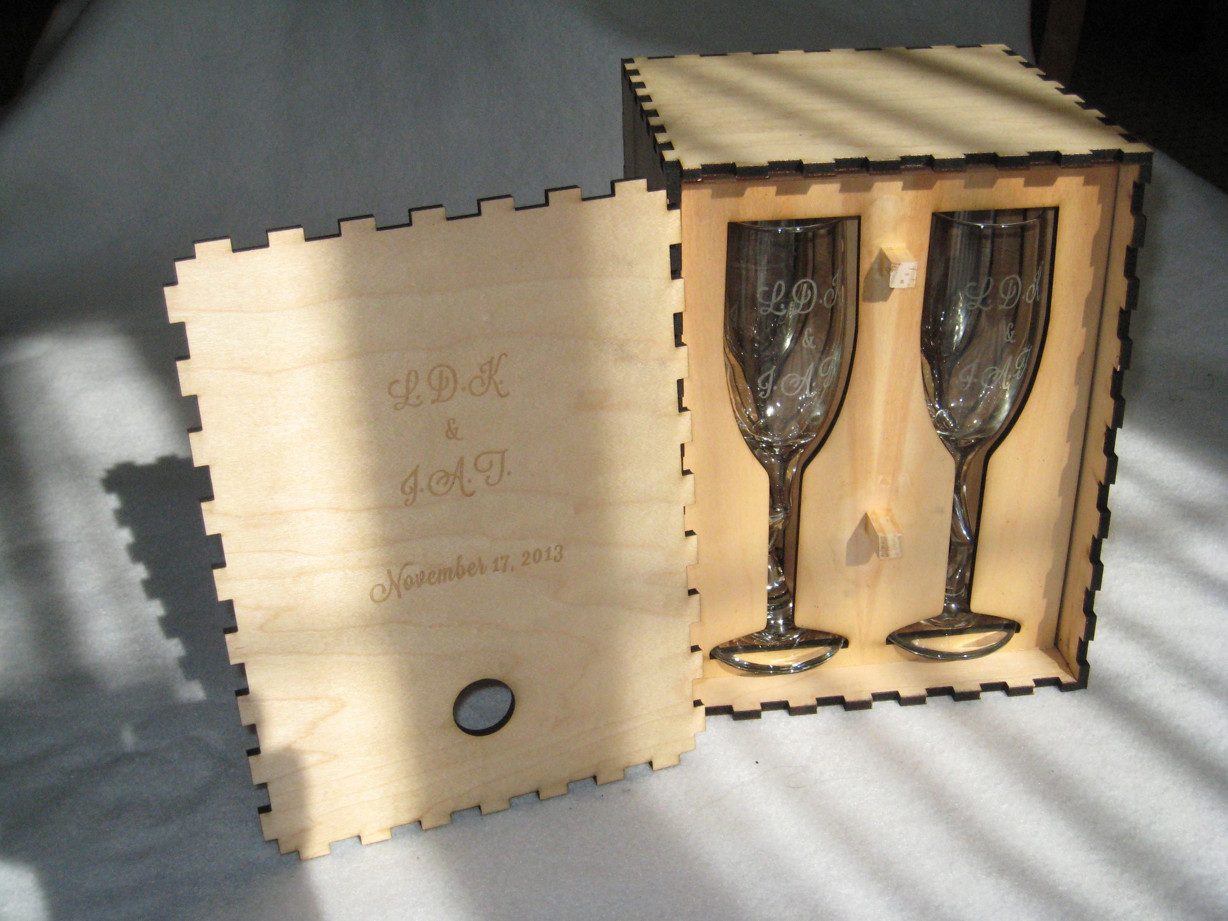 Laser Engraved Flutes and Lasered Presentation Box