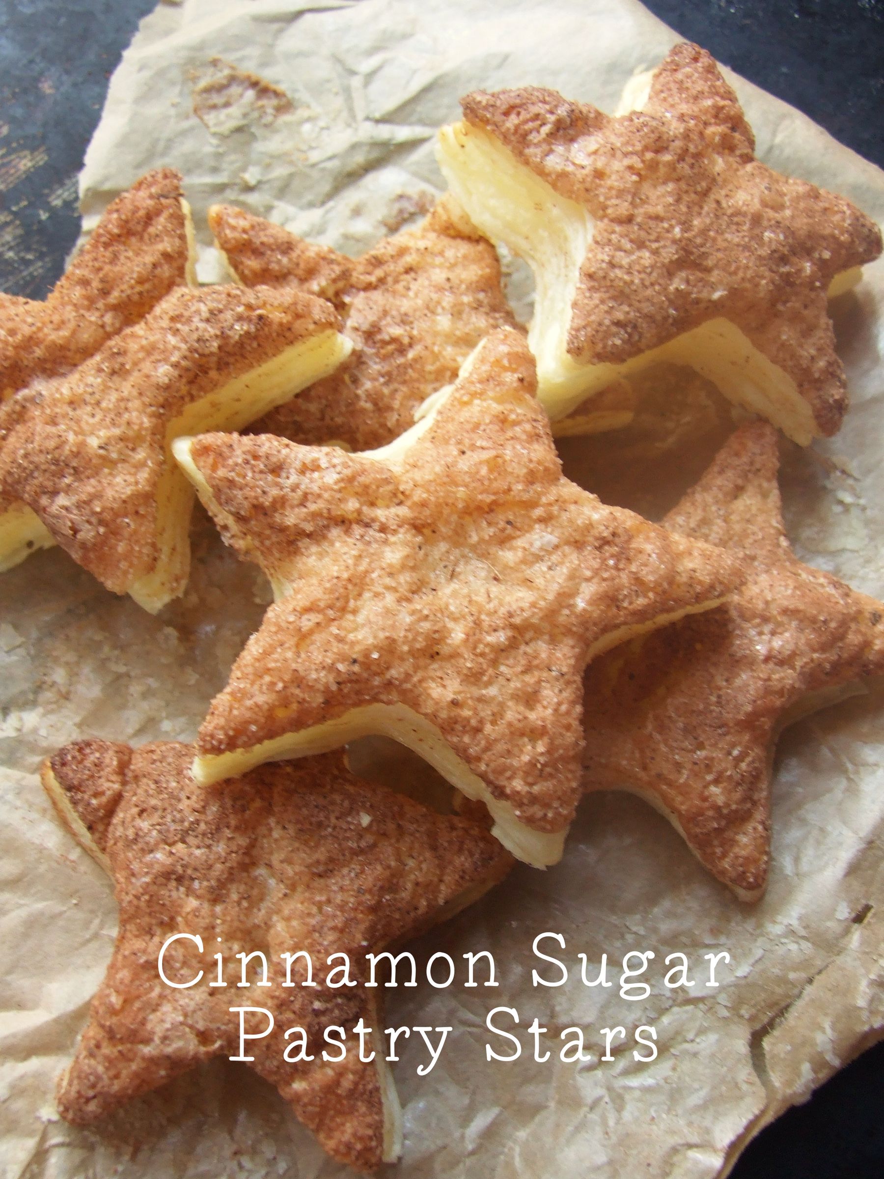 Cinnamon Sugar Pastry Star Party Snacks.
