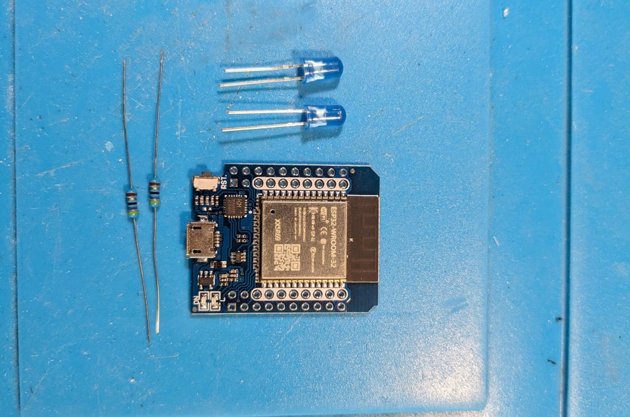 Option a - Blue Diodes/LEDs Center