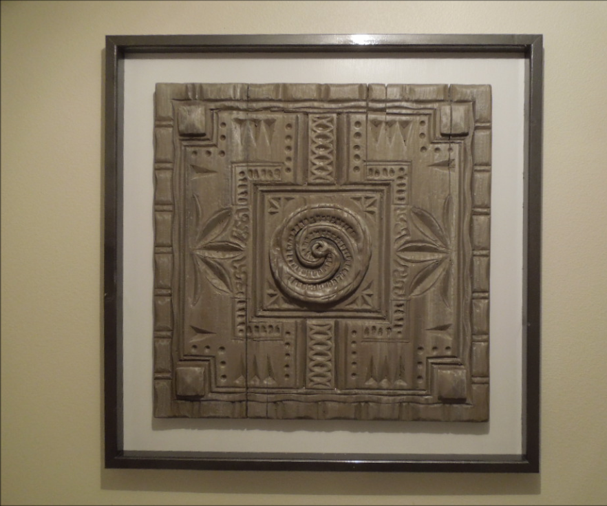 Faux Polynesian Carved Wood Relief