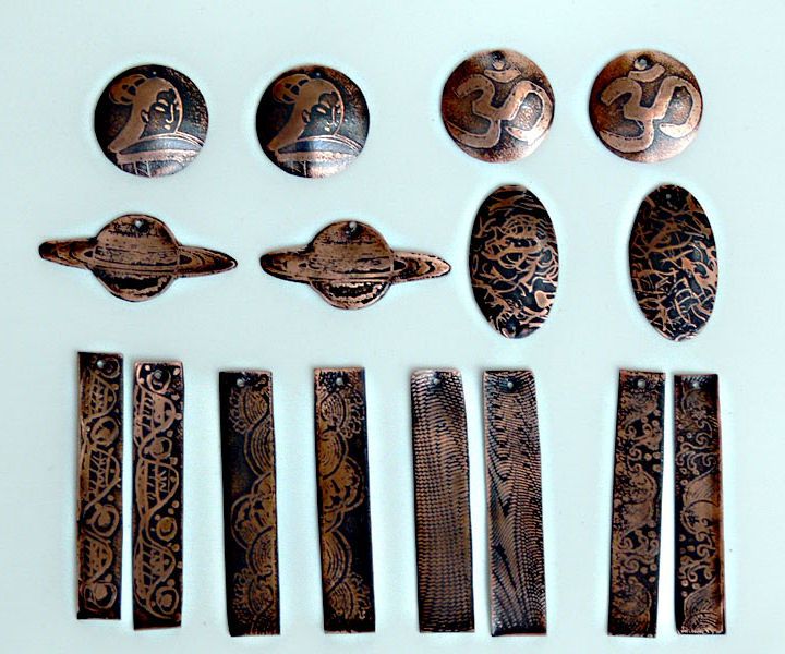  Copper Etched Earrings