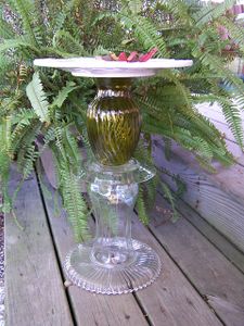 Glassware Bird Bath, Feeder, or Plant Stand