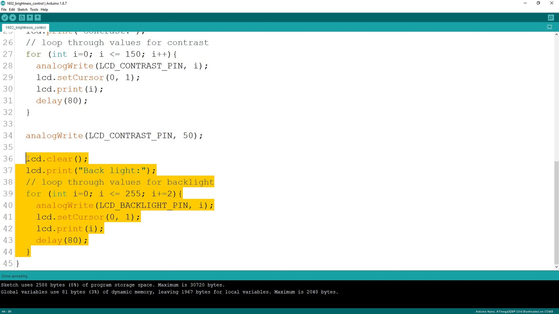 Programmatically Control the Back Light