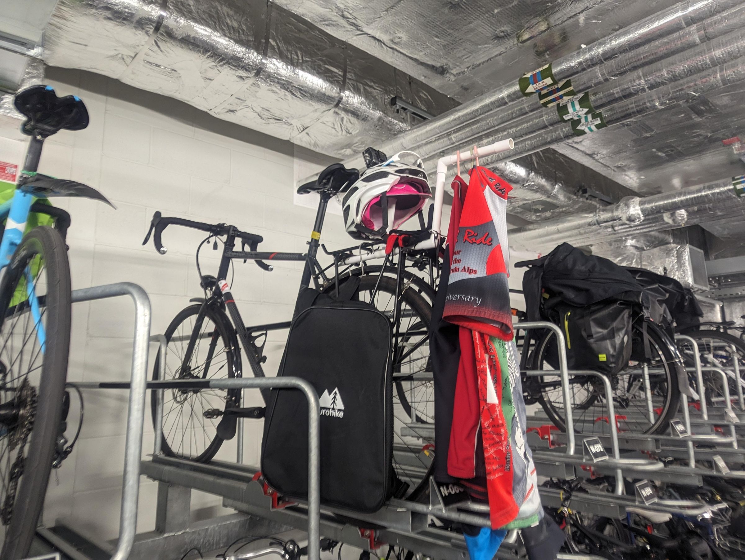 Clothes Hanger (Dryer) Attachment for Bicycle (from PVC Pipe)