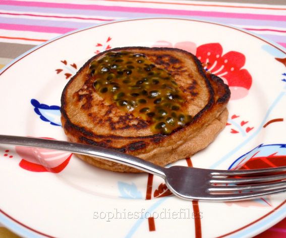 Vegan Spelt Pancakes With Passionfruit Glaze