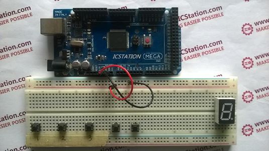 Connect the ICStation Mega2560 to the Breadboard.