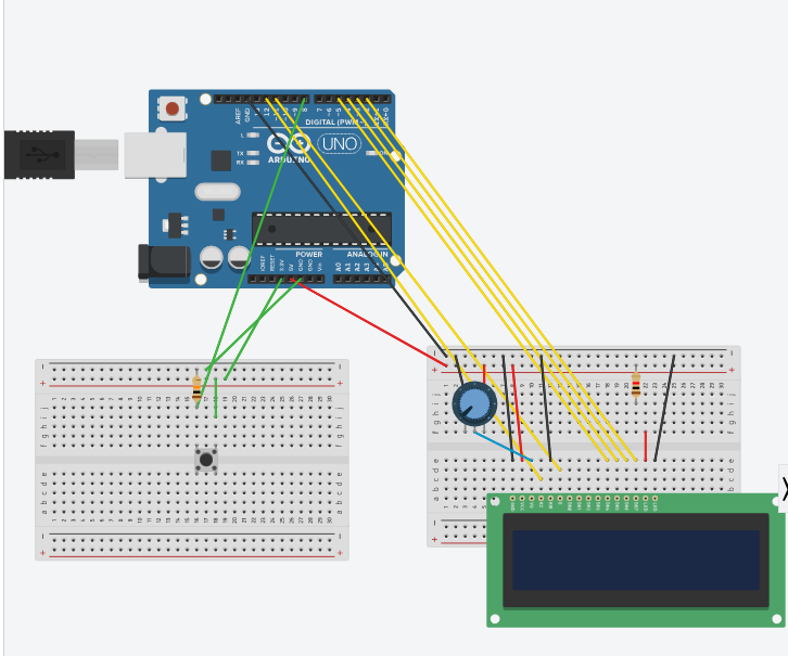 Yes/No Push Button-Controlled LCD