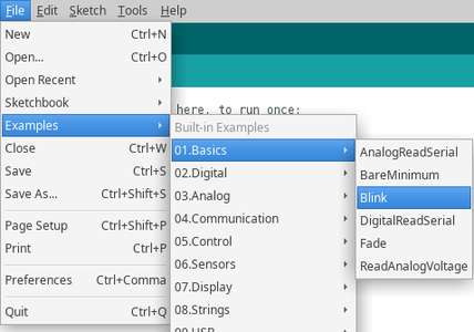 Uploading the Blink Sketch