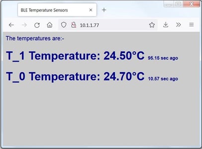 Web Page Temperature Display and PfodDevice and Temperature Plots
