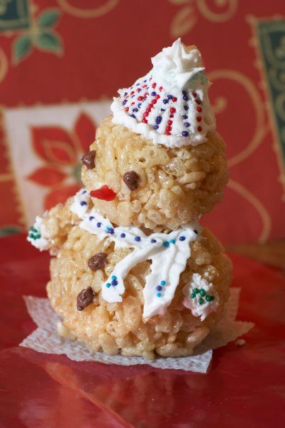 Snowmen Rice Krispy Treats