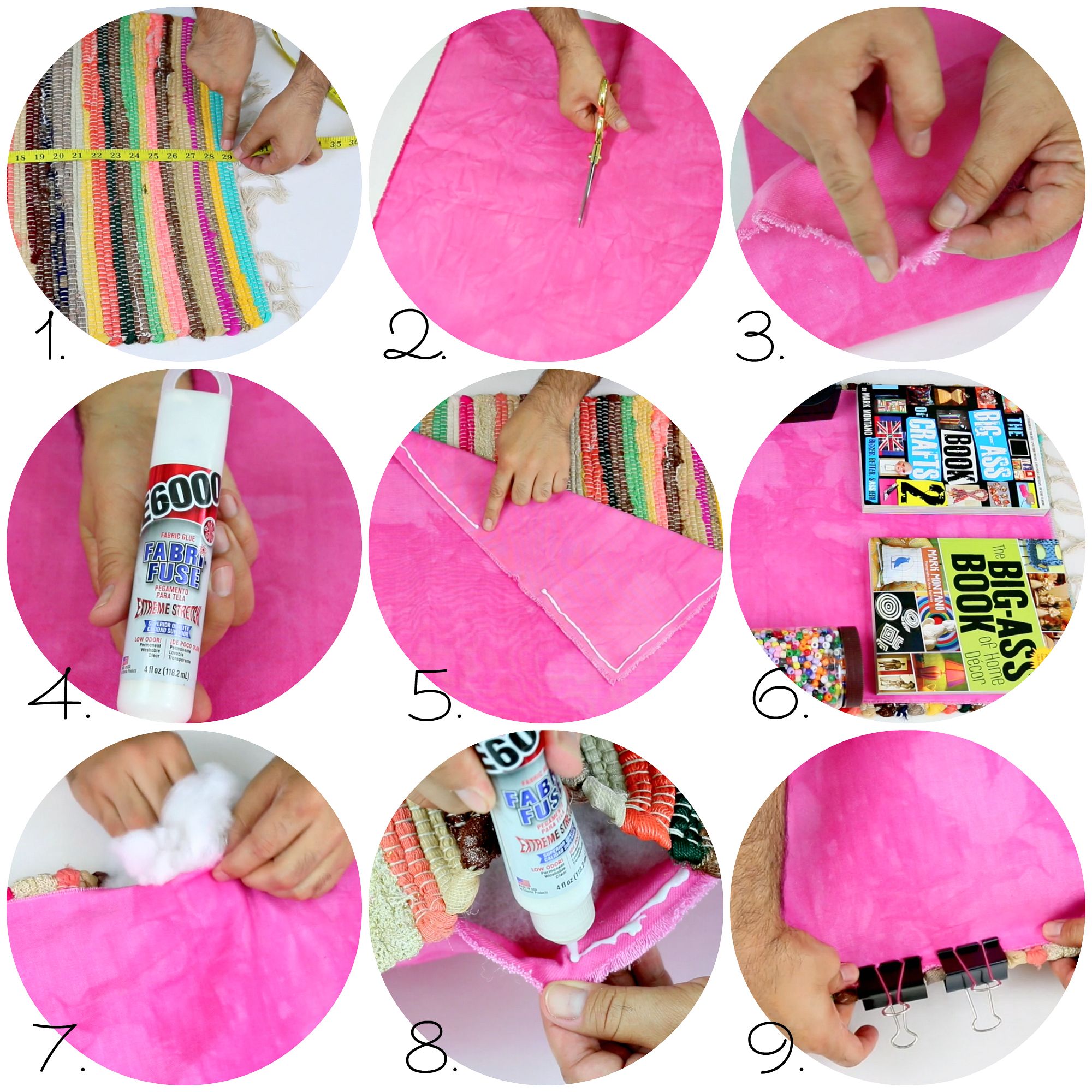 No Sew Rag Rug Pillows 3 Steps Instructables