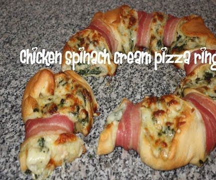 Chicken Spinach Cream Pizza Ring Recipe