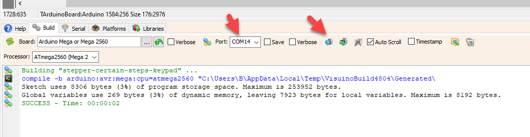 Generate, Compile, and Upload the Arduino Code