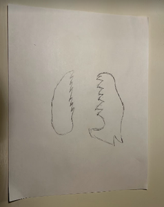 Step One: Outline the Dragon Head on White Paper
