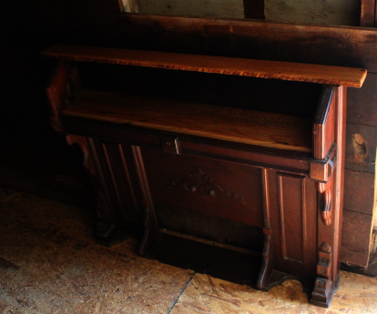Broken Pump Organ Into Hall Table